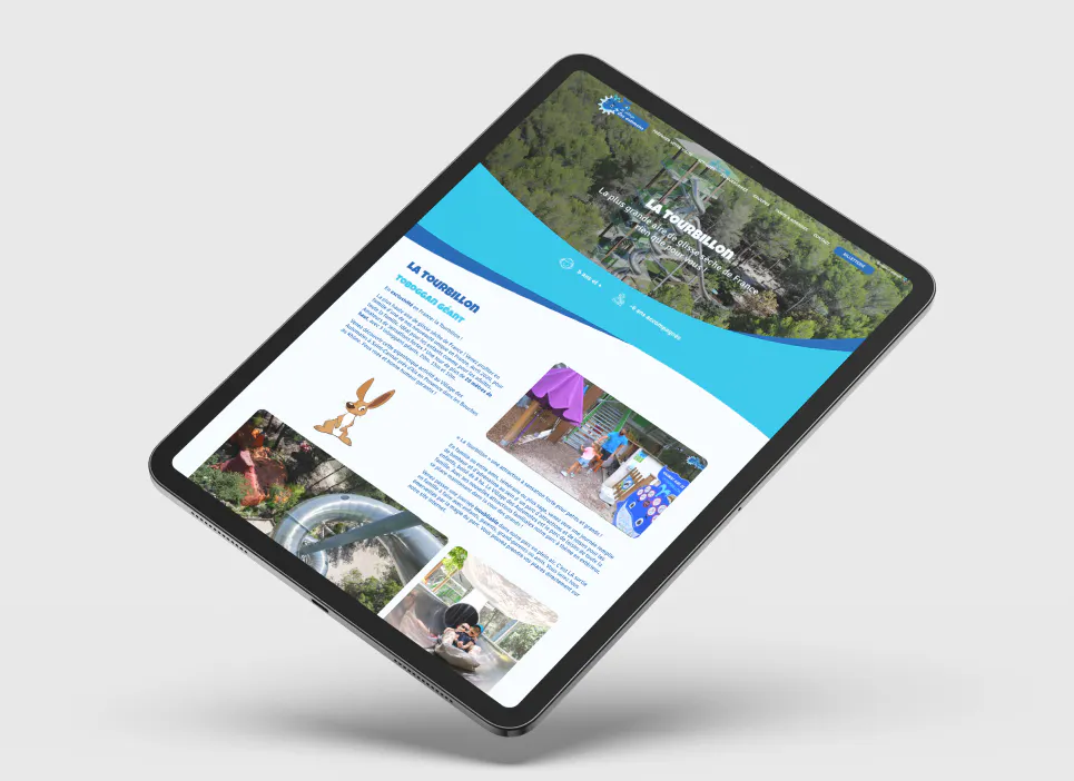 Mise en situation d'une activité du site internet du Village des Automates réalisé par l'agence Publicom, design et digitale.