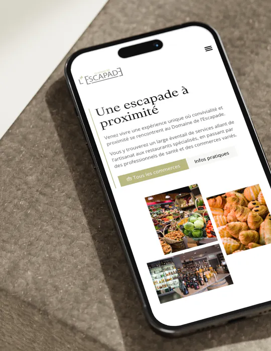 Mise en avant du Domaine de L'escapade en responsive