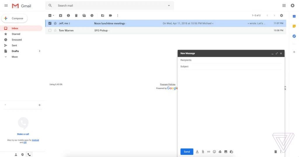 Gmail - Nouvelle interface