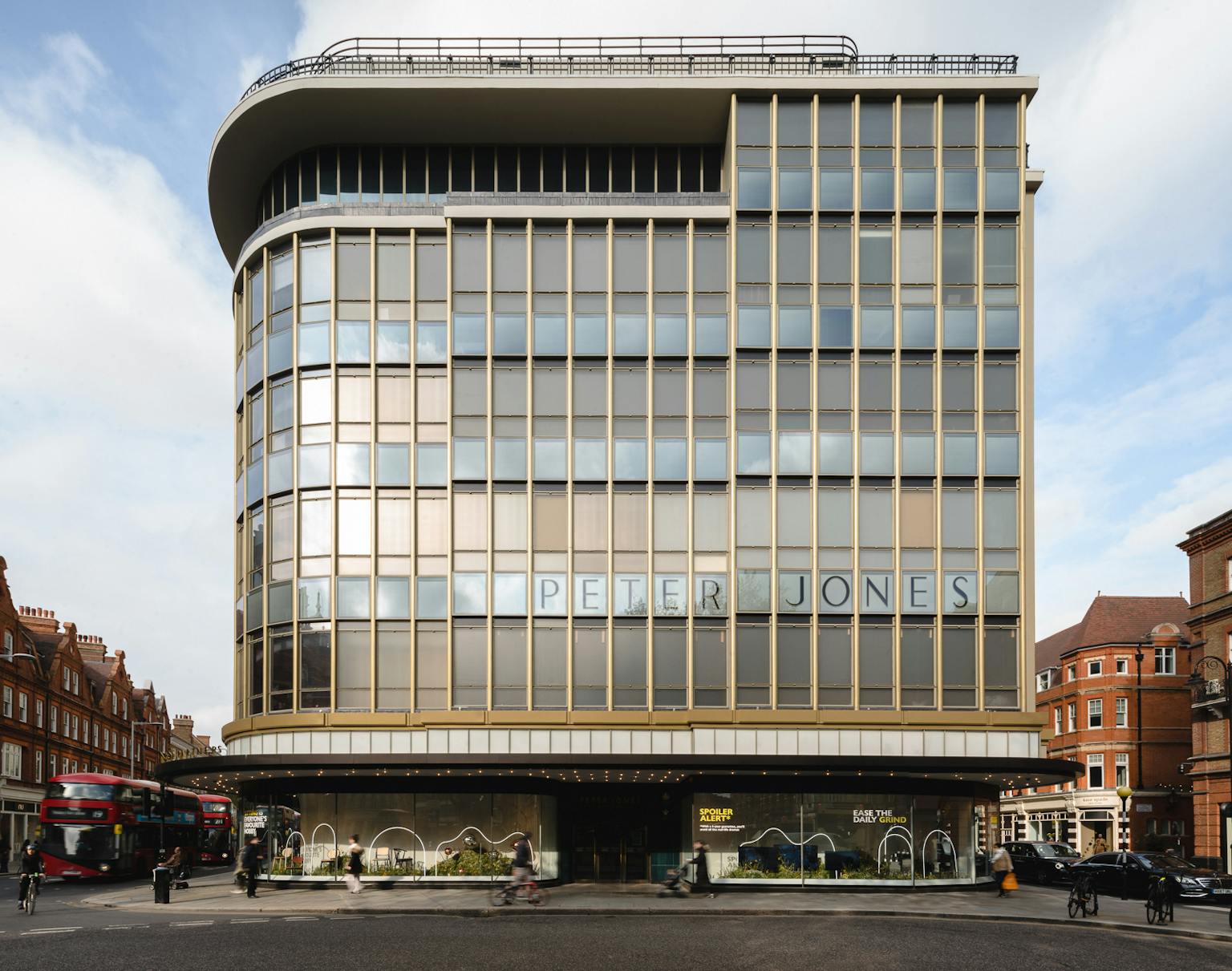 The completed and restored Peter Jones department store façade 