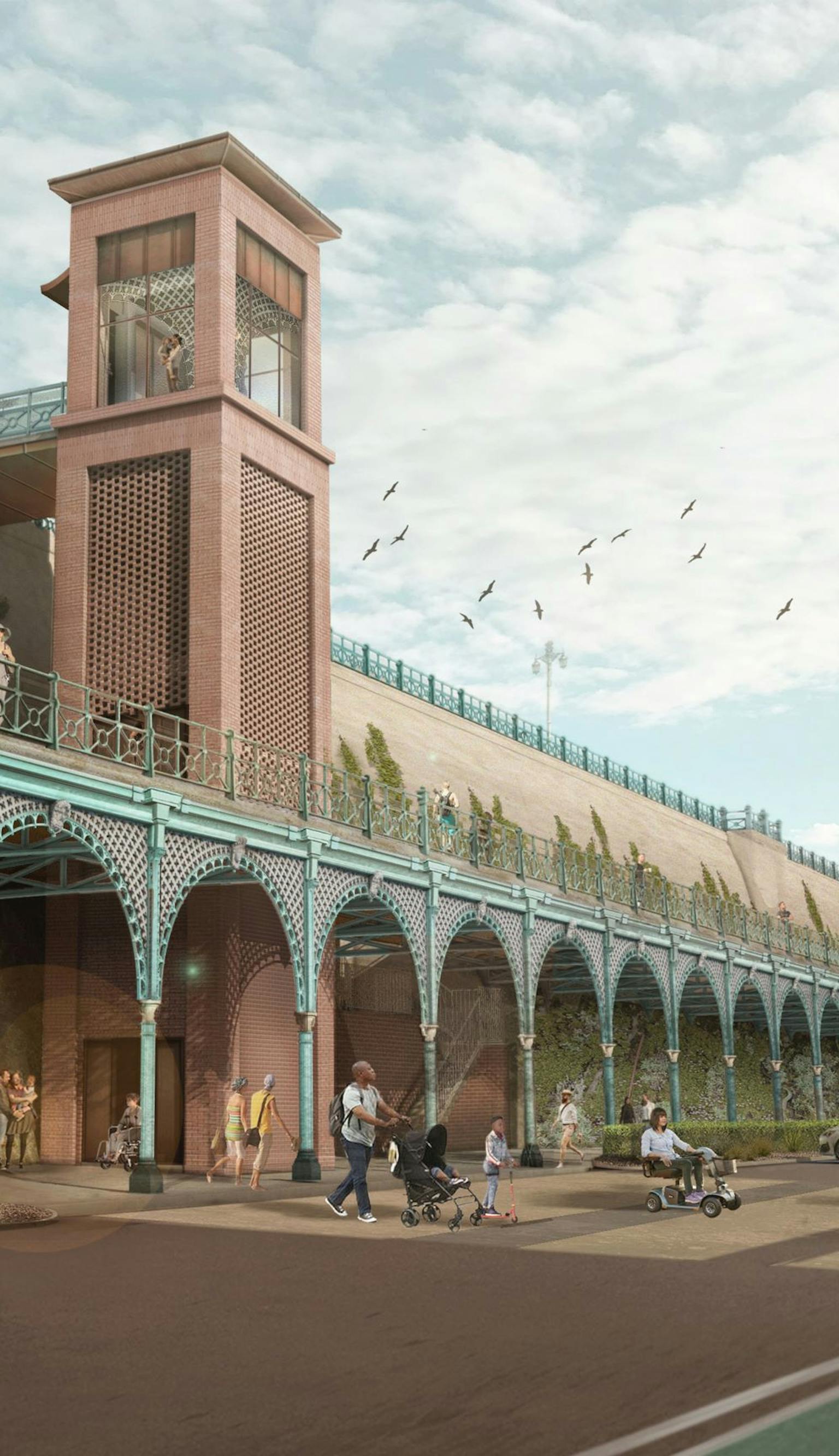 A CGI visualisation of the Madeira Terrace scheme by Purcell