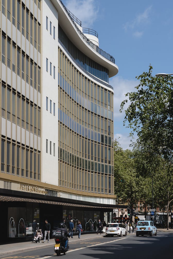 The completed and restored Peter Jones department store façade 