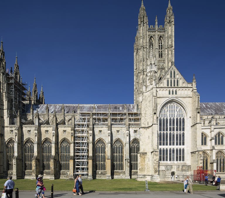 Canterbury Cathedral with scaffolding