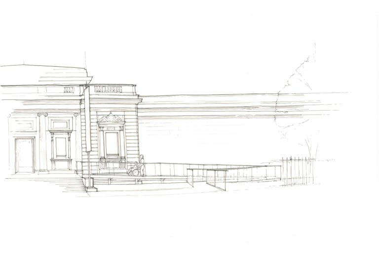 A sketch of Lady Lever Art Gallery