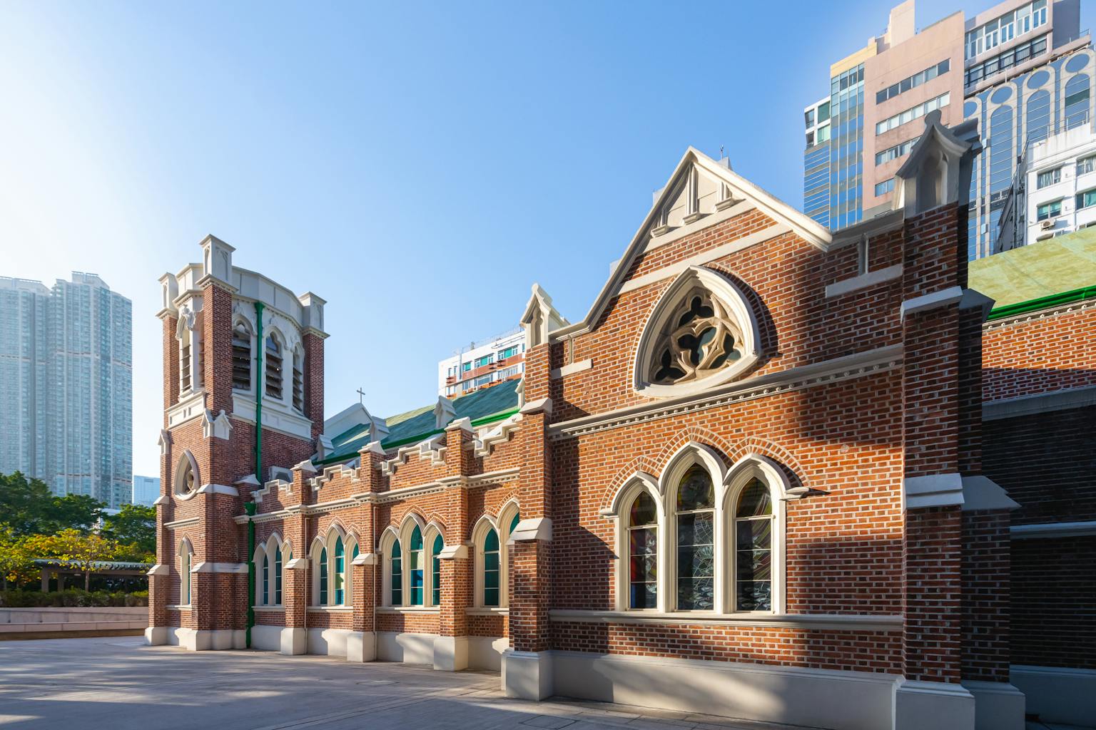 Exterior of St Andrew's Church, Kowloon, Hong Kong. Purcell provided funding assistance and a condition survey for the client.