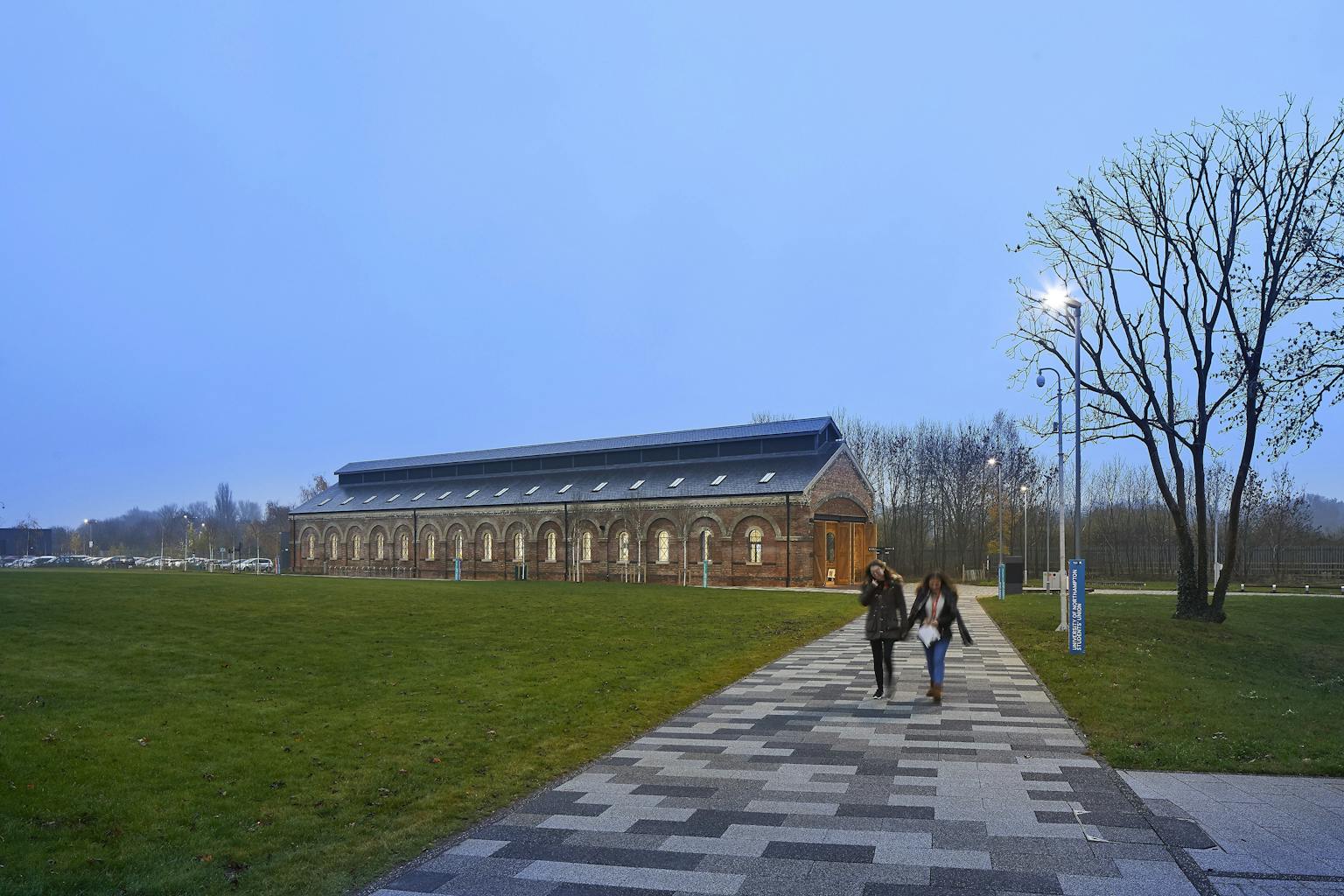 Completed Engine Shed at dusk, ©Hufton+Crow