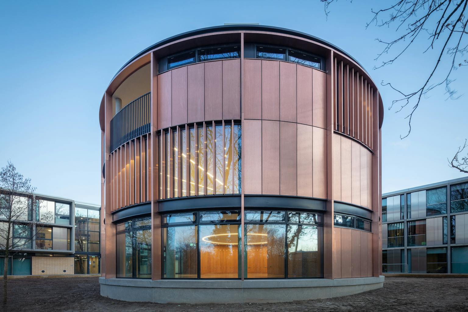 The new, Purcell-designed graduate centre at St Catherine's College, Oxford, UK