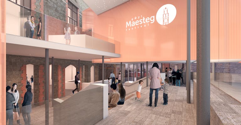 CGI visualisation of Maesteg Town Hall, Wales