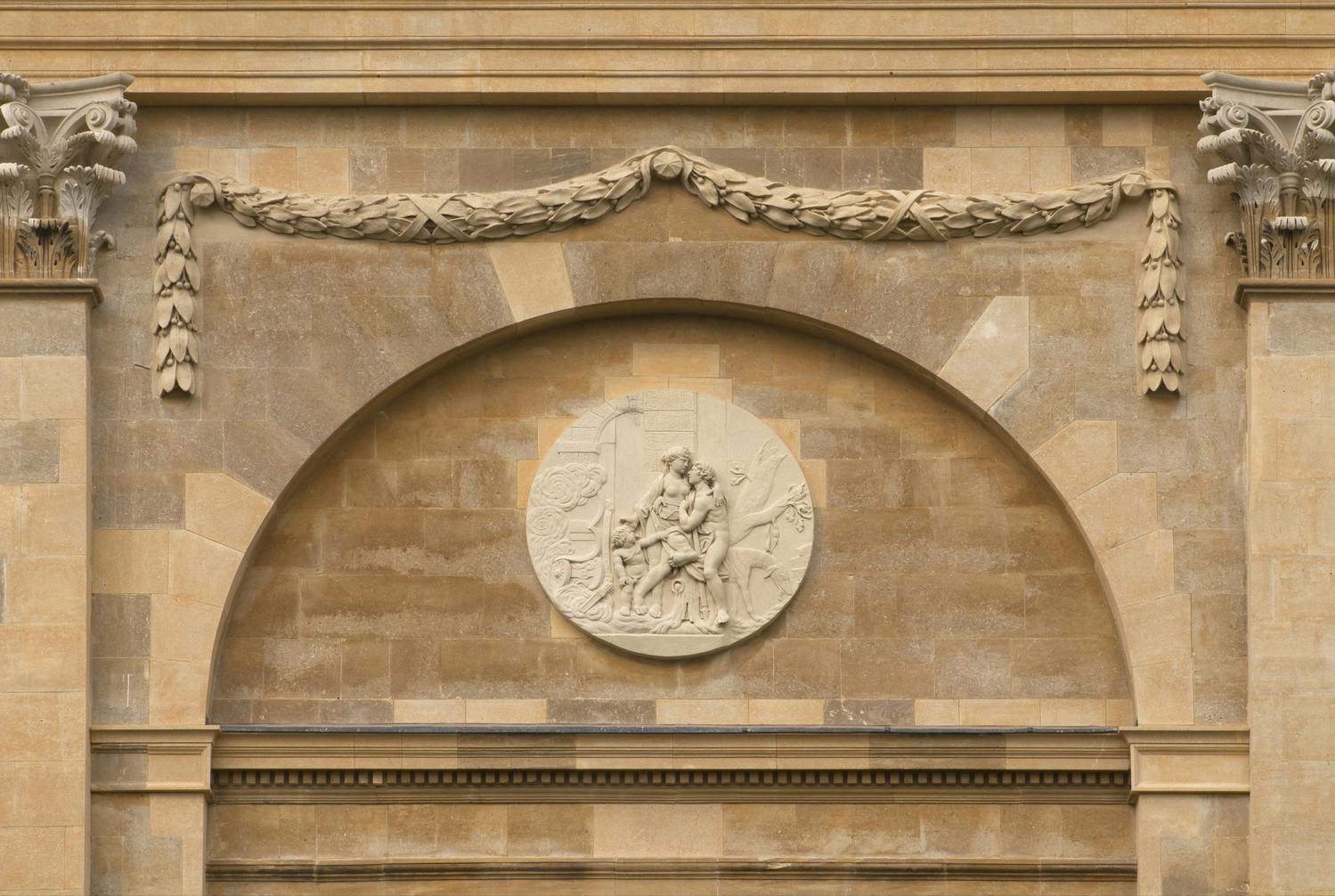 Stone conservation detail at Stowe House, Buckinghamshire
