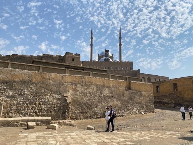 Alasdair Travers and Rowenna Wood visit Bab Al-Azab (Image: Torasna)