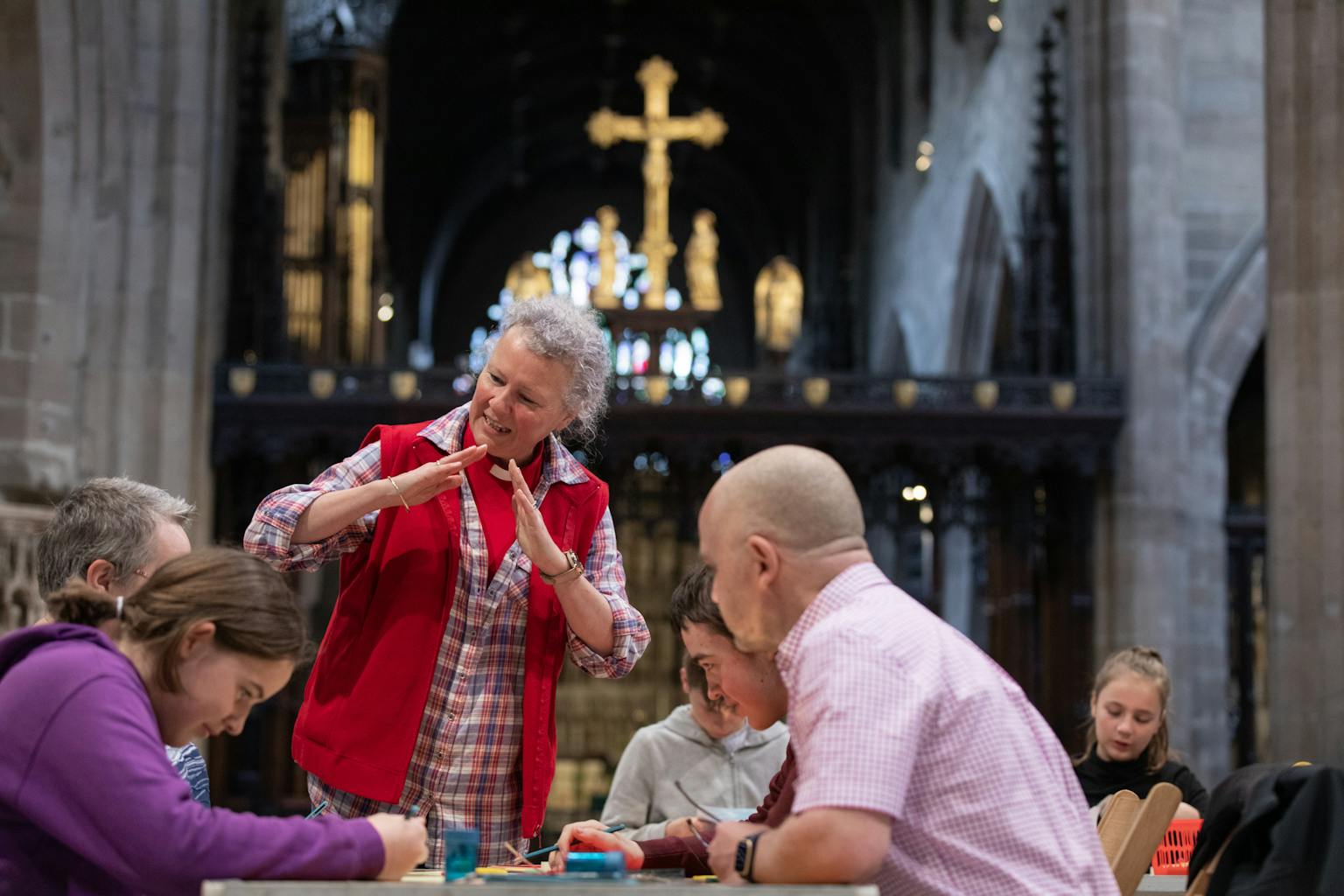 Craft activities in the nave of the cathedral