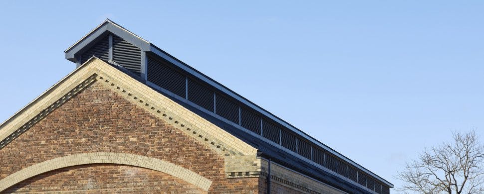 The completed roof and restored brickwork