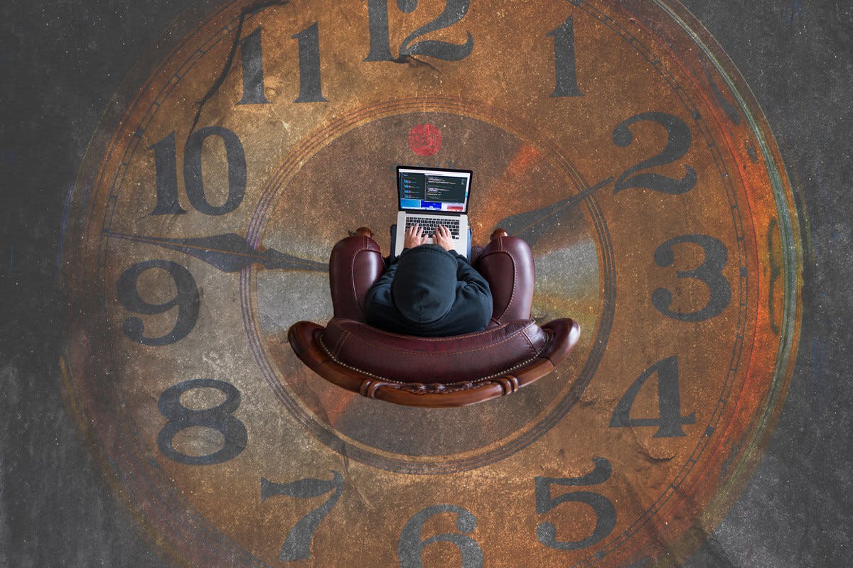 Mit dem Laptop der Deadline hinterher eilen