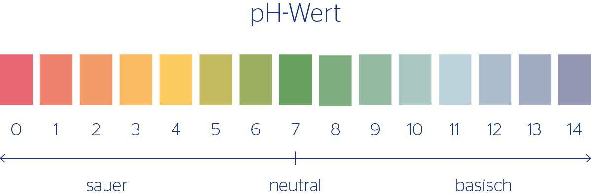 Säure-Basen-Haushalt: pH-Wert-Skala von sauer über neutral bis basisch