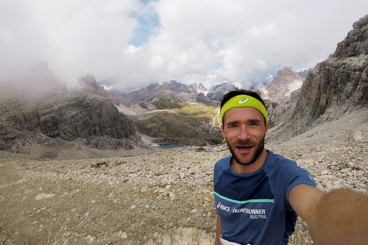 Marathonläufer Andreas Streif beim Drei Zinnen Lauf in den Südtiroler Bergen
