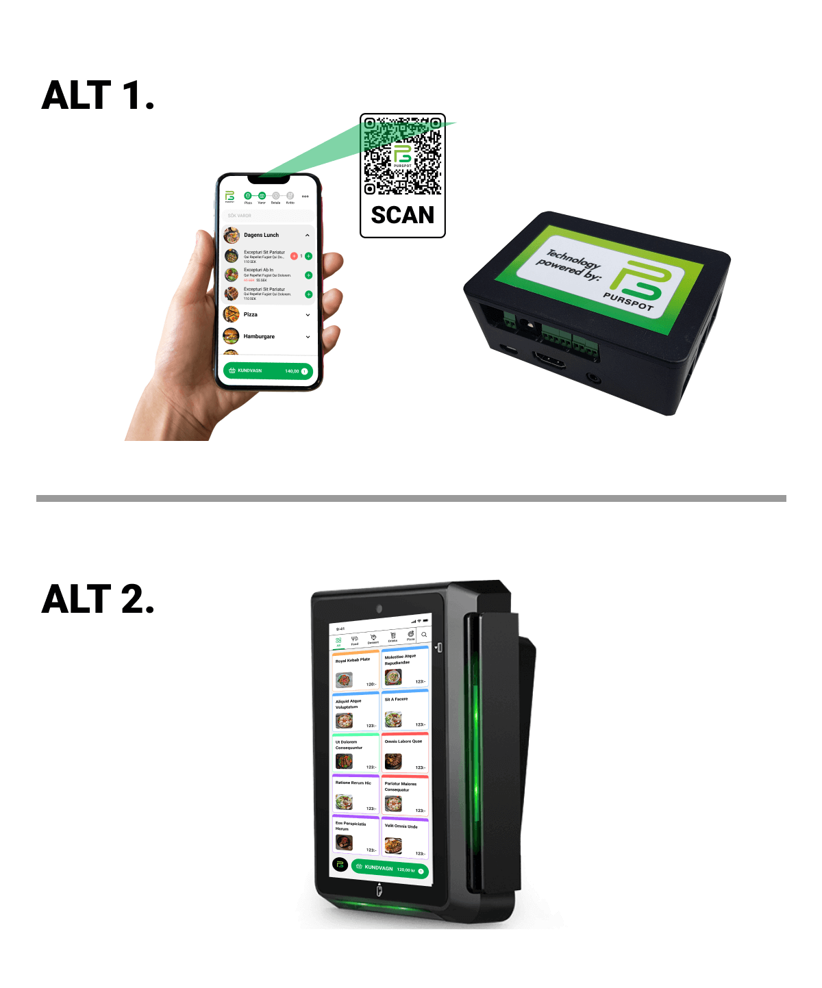 Betallösning för QR-Mobil och Betalterminal
