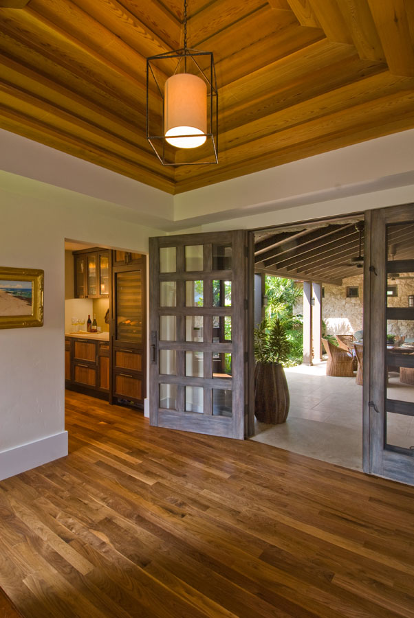 Interior photo of doorway to outside