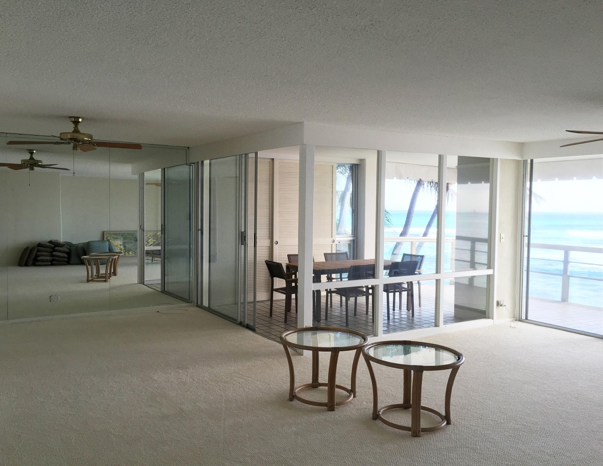 Balcony-connected dining area before renovations