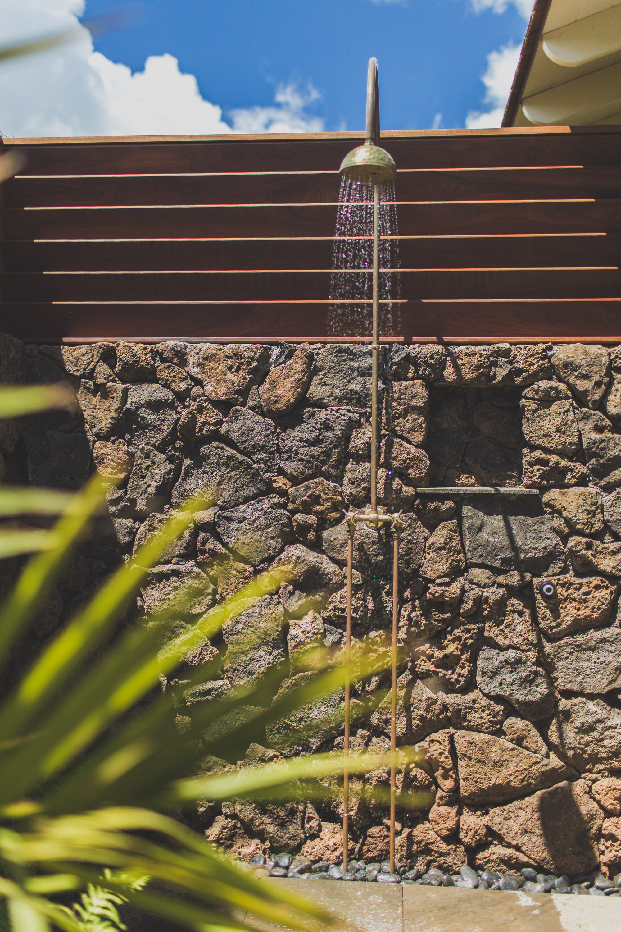 Outdoor showering area.