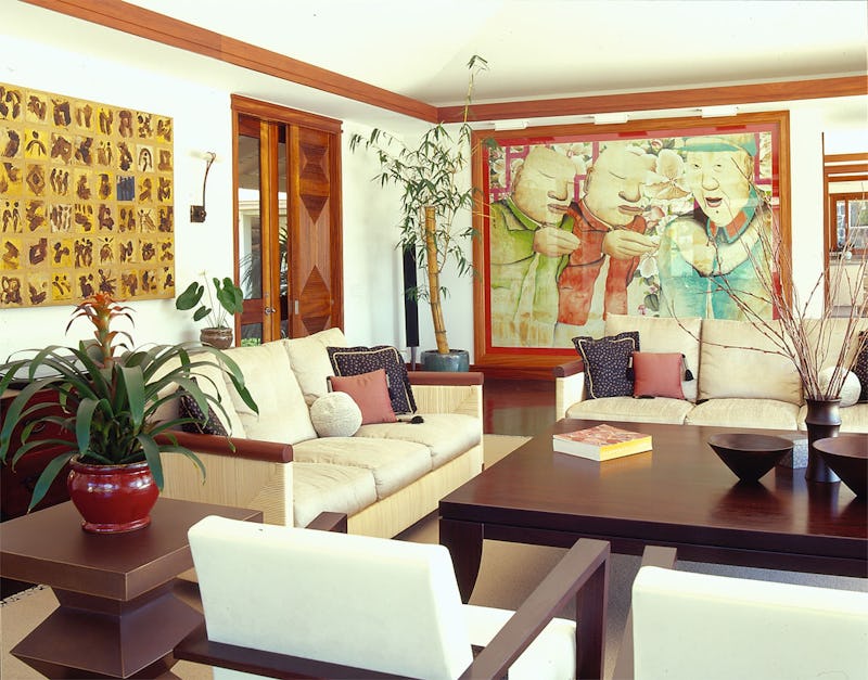 Interior of house with Asian decorations