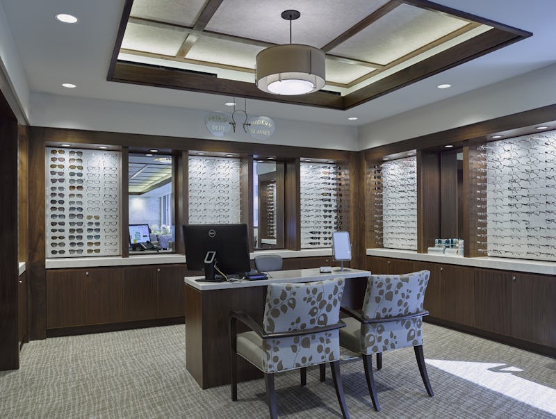 Glasses shop with consulting desk