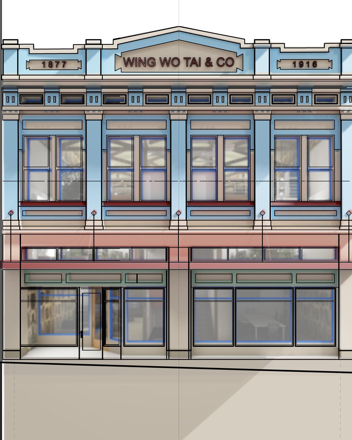 Rendering of building front