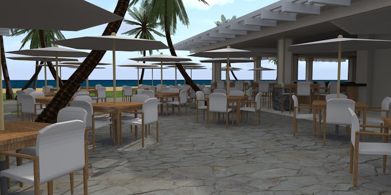Rendering of dining area in country club.