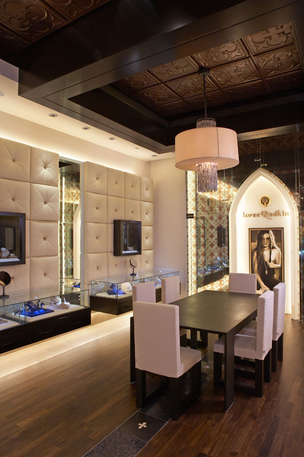 Interior table and showcase.