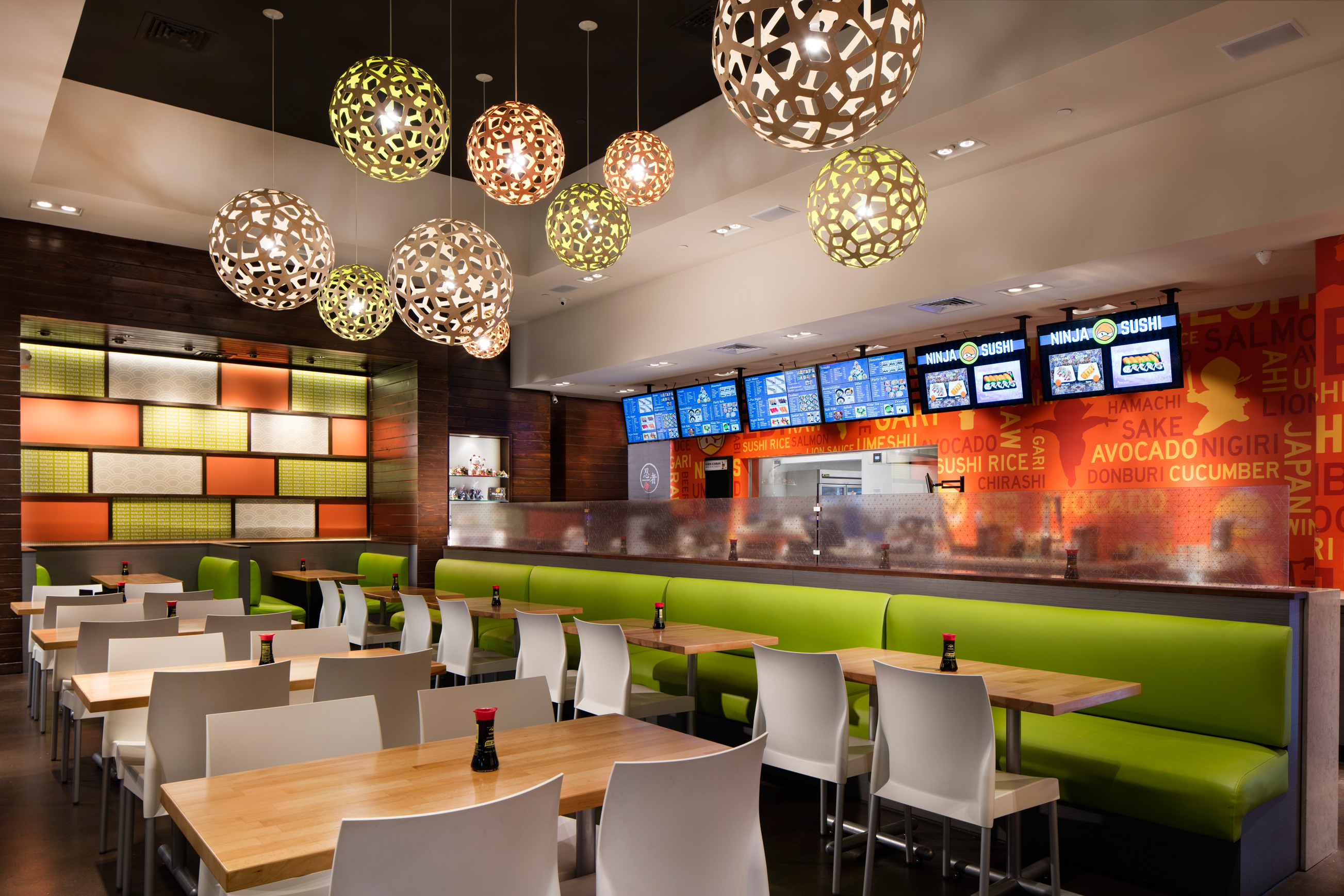 Ninja sushi seating area.