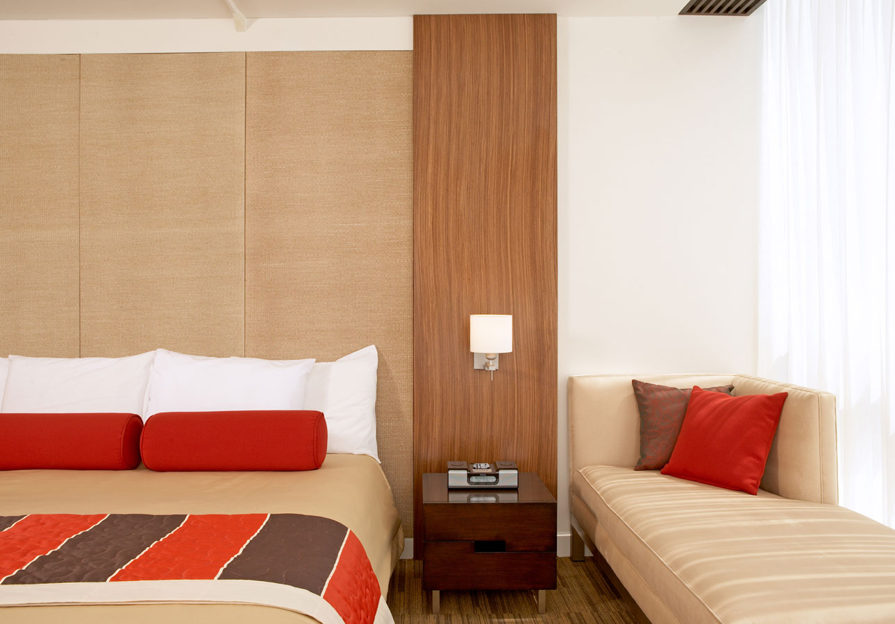 Suite bedroom and couch fixtures.