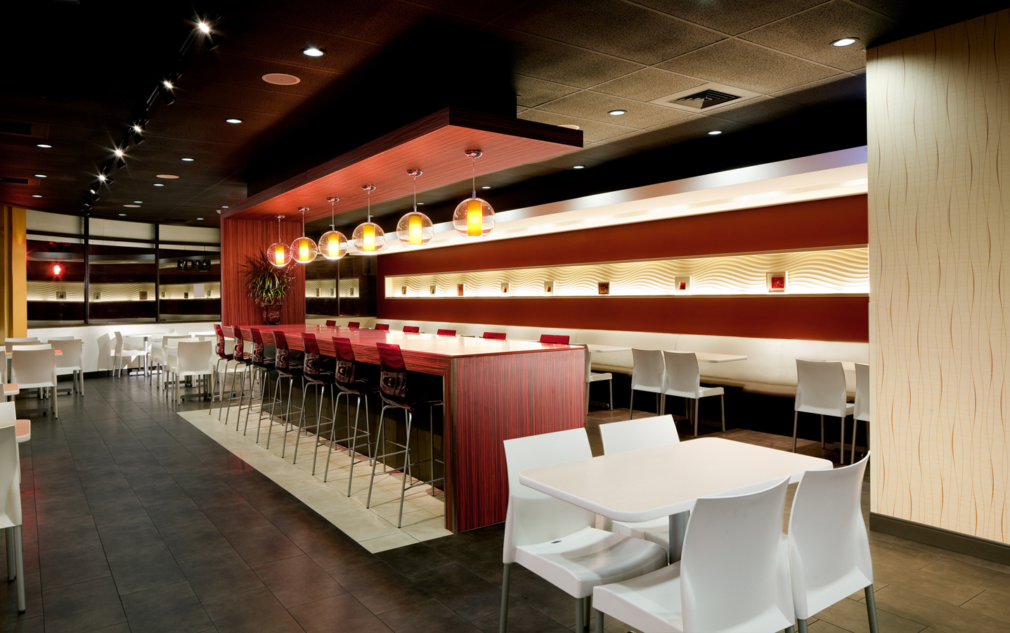 Center bar seating at Chun Wah Kam Noodle Factory Kakaako