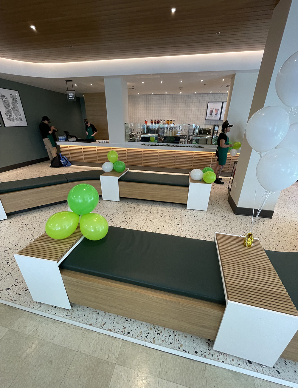 View of the new Starbucks cafe.