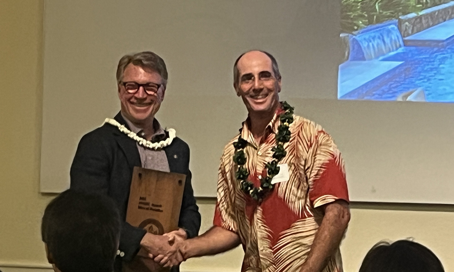 Peter receiving award