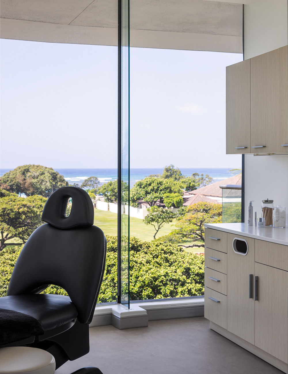 View of ocean from treatment room