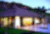 Exterior photo of house with stone floored common area