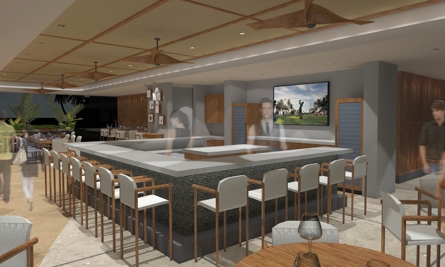 Rendering of bar area.