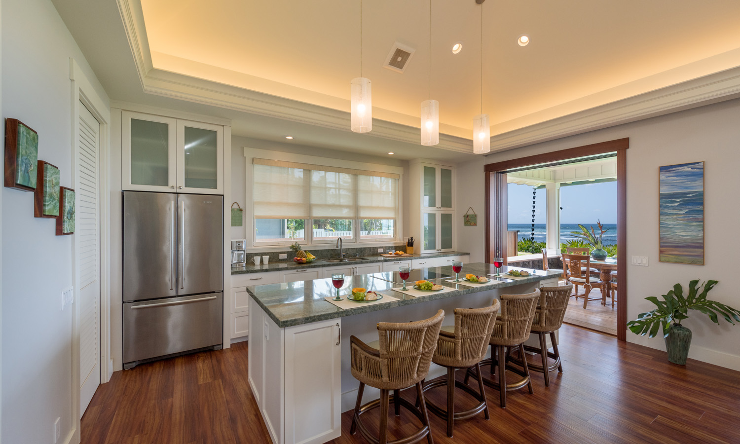 Kitchen with bar seating