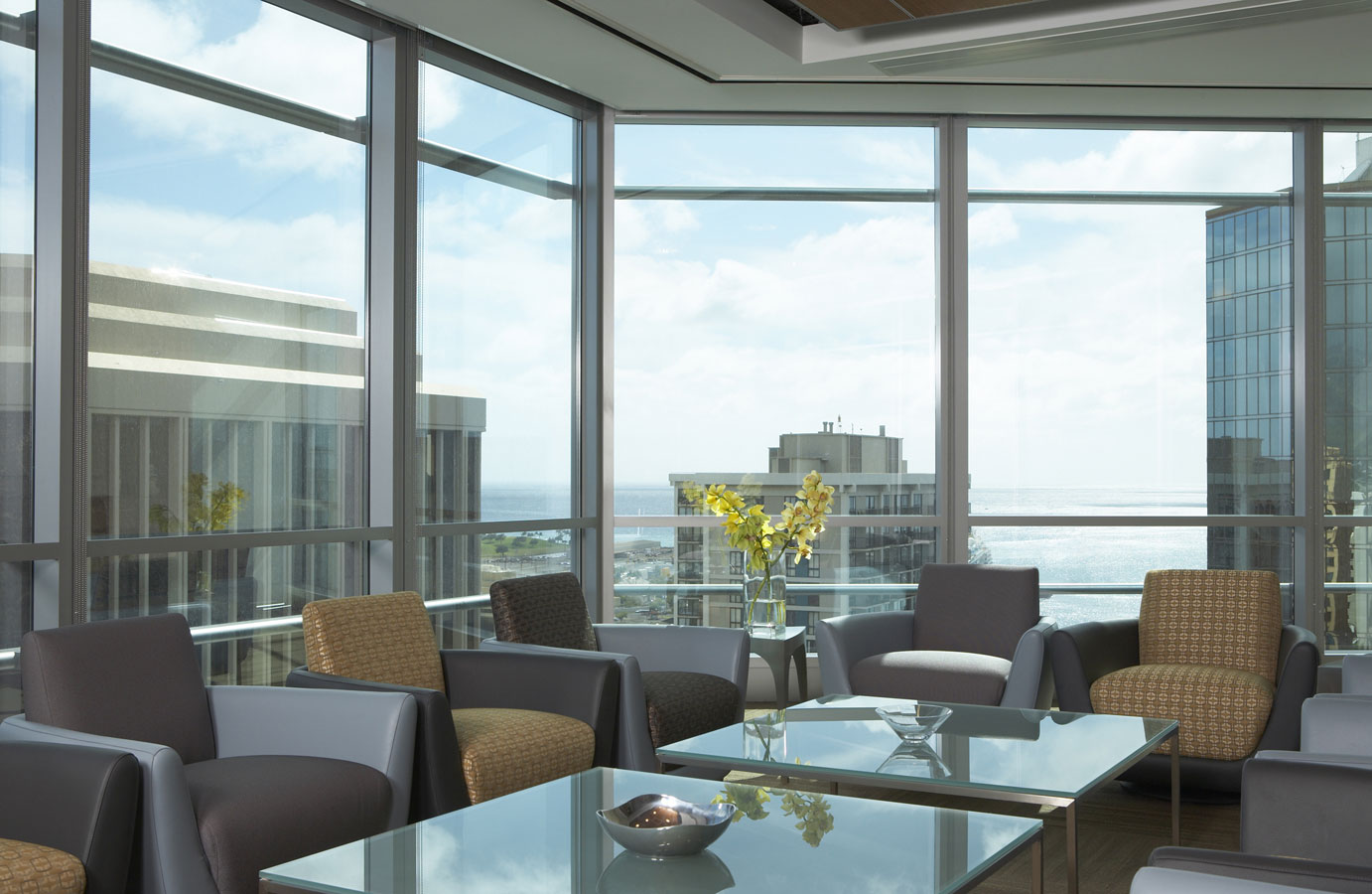 Office lounge with view.