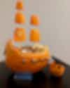 Pirate ship made out of a pumpkin