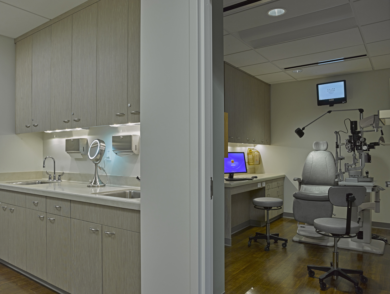 Eye doctor's office and sink