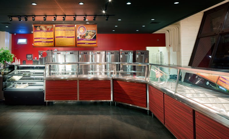 Food counters with industrial appliances