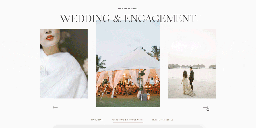 Wedding photographer KT Merry has a carefully curated portfolio on her website to help her book more photography clients