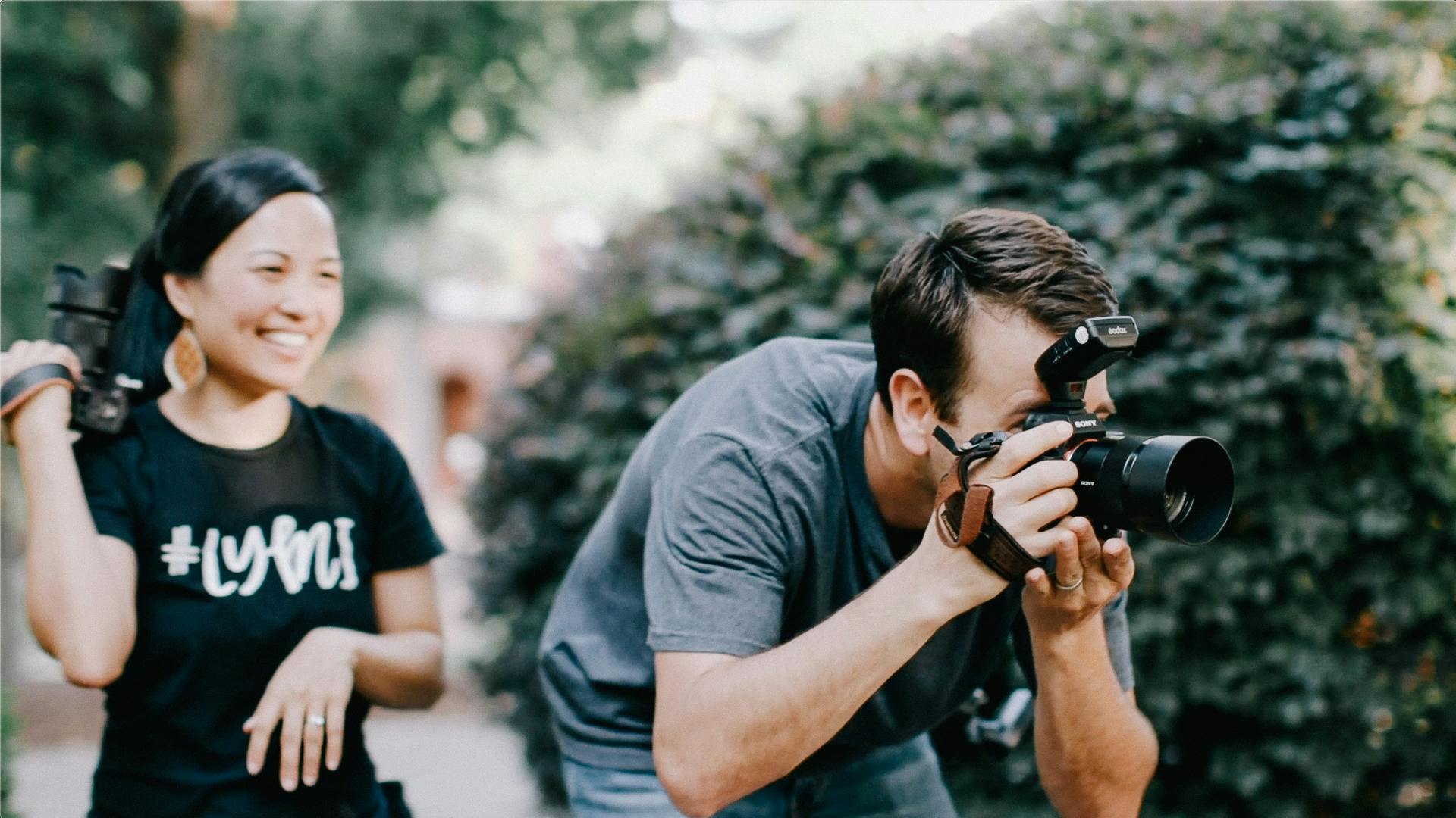 Professional wedding and family photographers 'The Blumes' during a family photography session