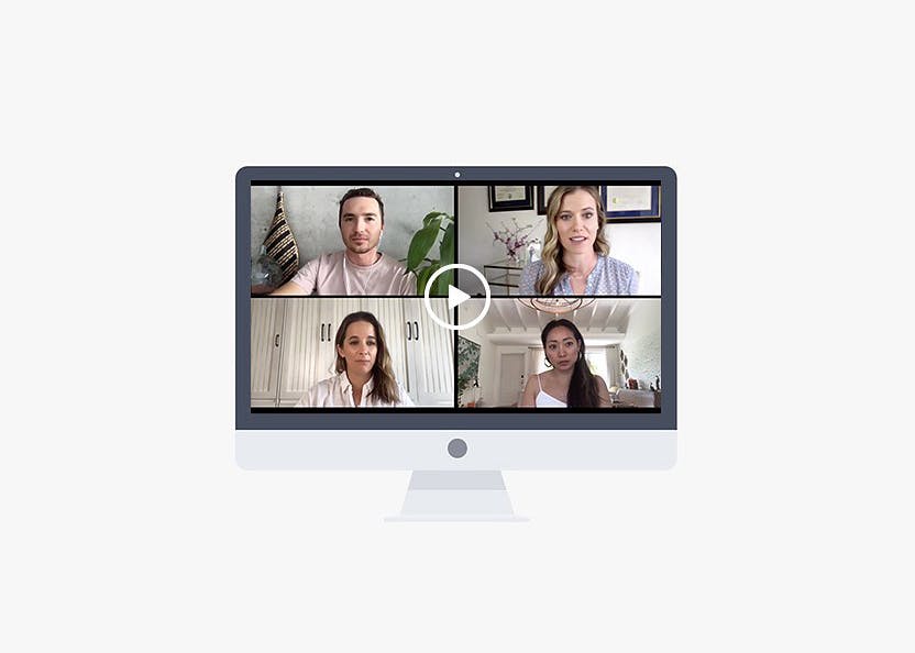 Live video call featuring attorney Paige Hulse, photographer and Pixellu CEO Daniel Usenko, photographer KT Merry, and wedding planner Annie Lee