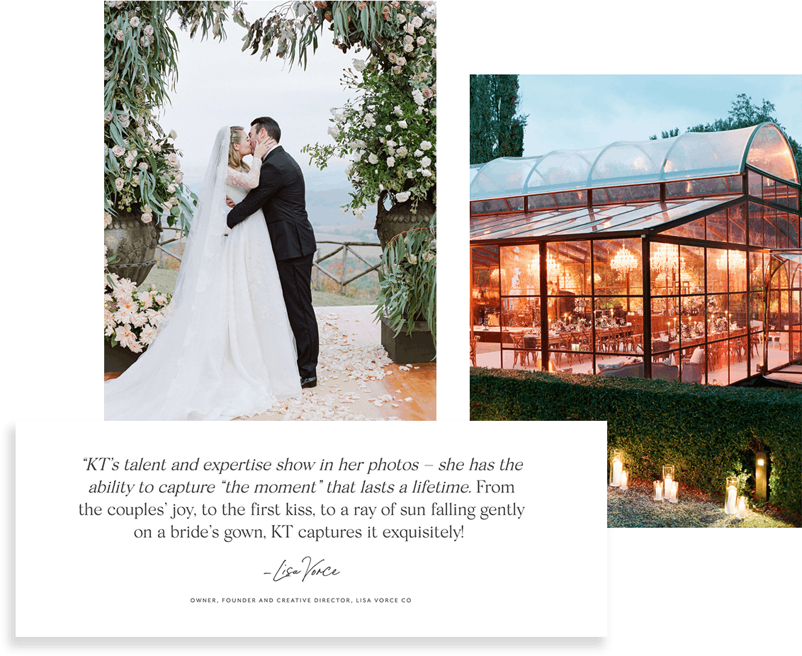 Wedding photographer KT Merry uses testimonials within her portfolio to book more clients.