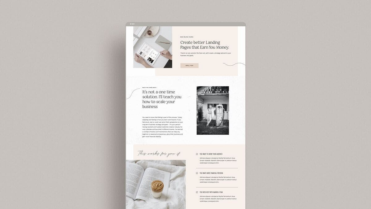 High-converting WordPress landing page template for photographers
