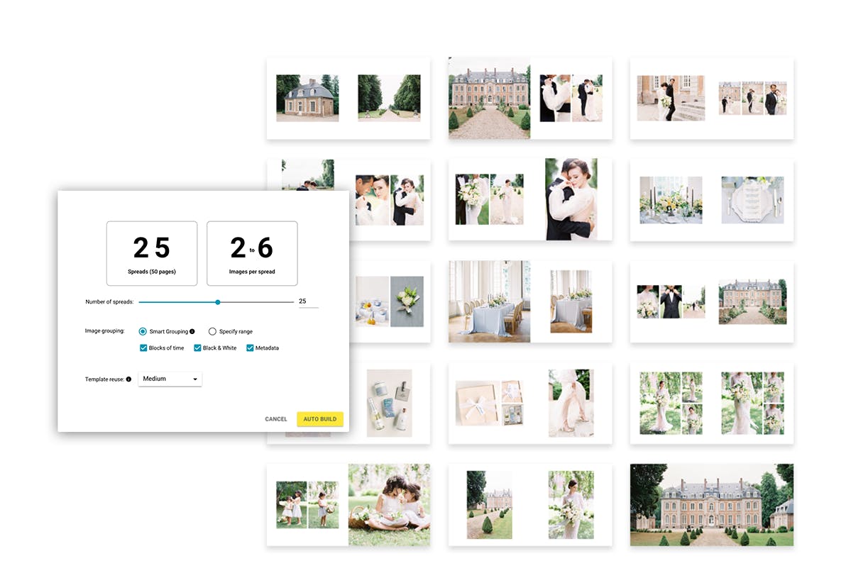 Auto Build is a new feature in SmartAlbums 2020 helping photographs build photo albums faster than ever