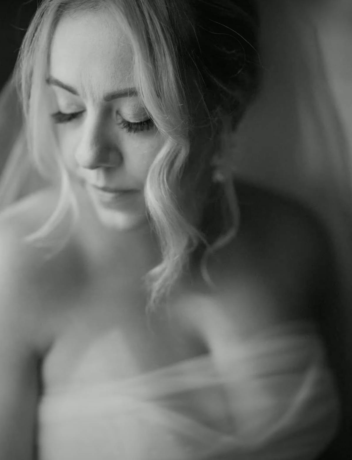 Adonye Jaja black and white photograph of a bride