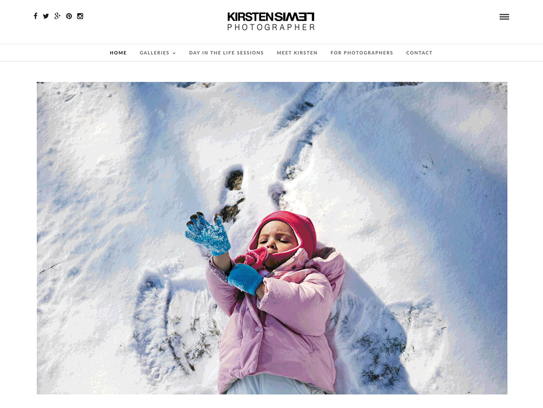 Portrait photographer Kirsten Lewis' website has a clear focus to help her book more photography clients