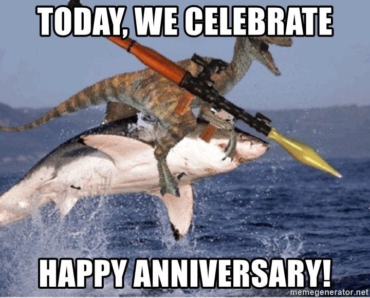 Absurd work anniversary meme